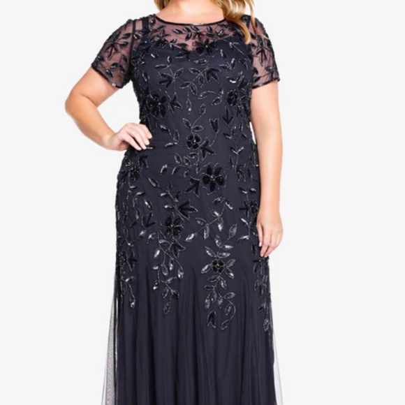 Adrianna Papell Dresses & Skirts - *NWT* Adrianna Papell beaded gown Navy size 16W